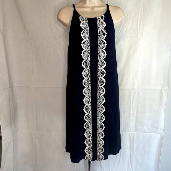 Westport 1962 Scallop Crochet Blue Halter Dress Size Medium Whimsical Dreamy - Picture 2 of 10
